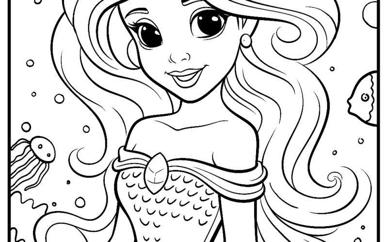 Mermaid Coloring Pages Ariel Coloring Pages FreeColoringPages