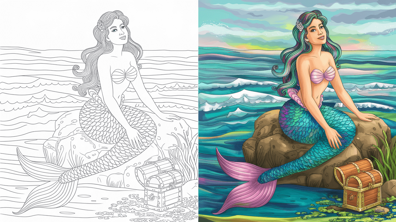 free mermaid coloring pages