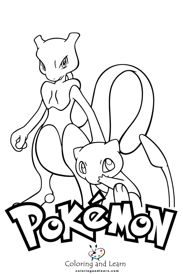 Mewtwo Coloring Pages Coloringandlearn