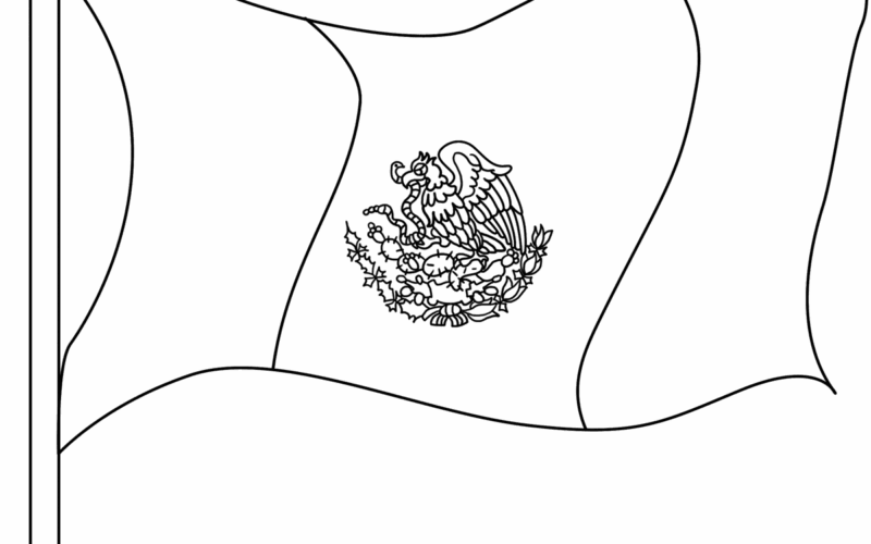 Mexican Flag Coloring Page Easy Drawing Guides