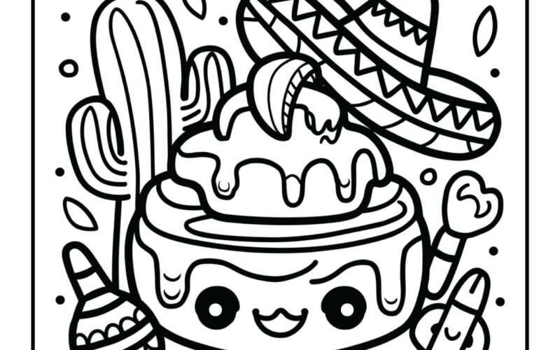 Mexican Treats Coloring Book 50 Fun Printable Pages digital Download Etsy