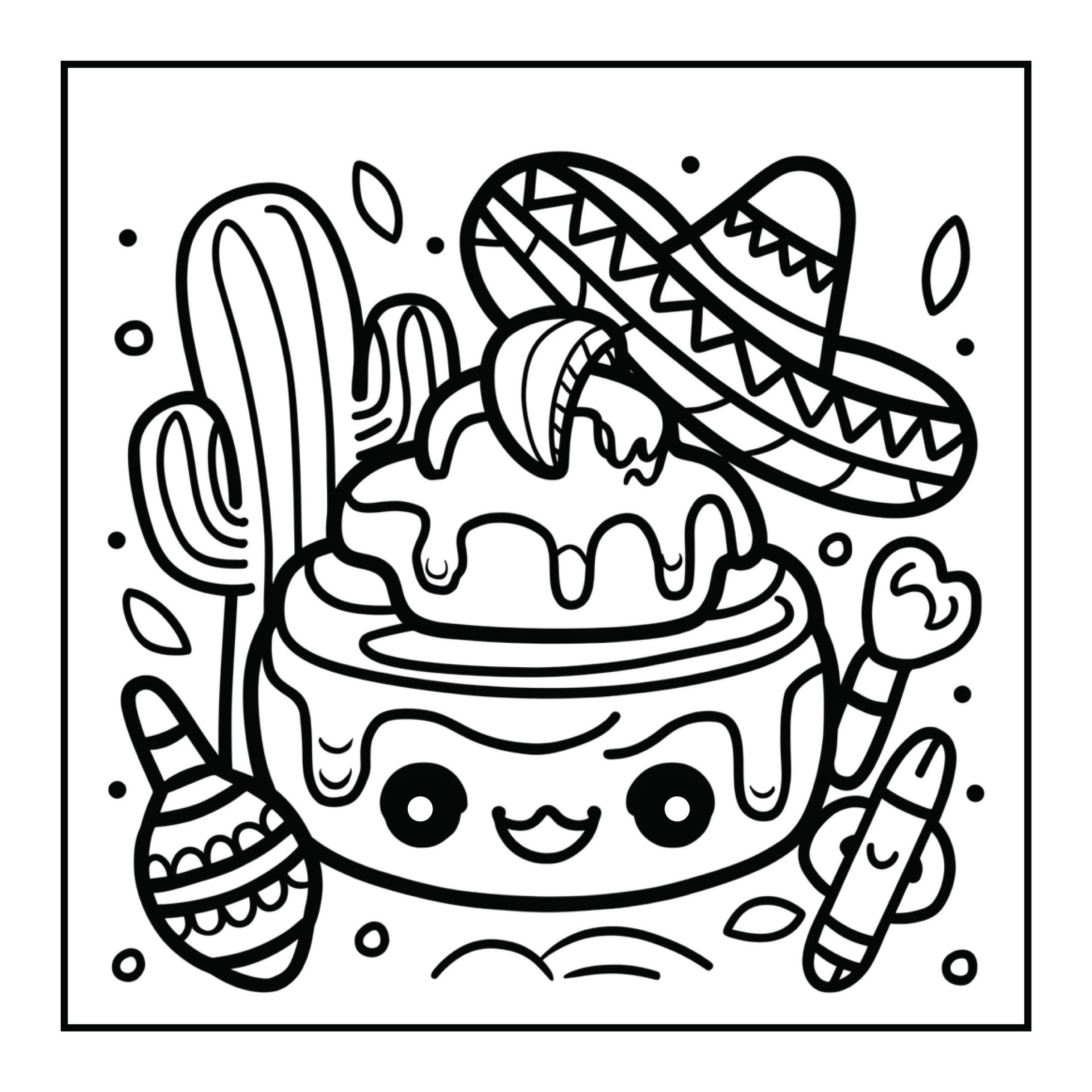 Mexican Treats Coloring Book 50 Fun Printable Pages digital Download Etsy