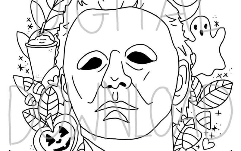 Michael Myers Coloring Sheet Etsy
