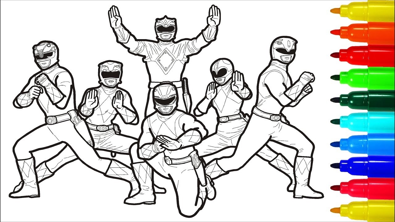 Mighty Morphin Power Rangers Coloring Pages Colouring Pages For Kids YouTube
