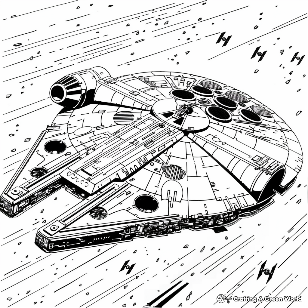 Millennium Falcon Coloring Pages Free Printable 
