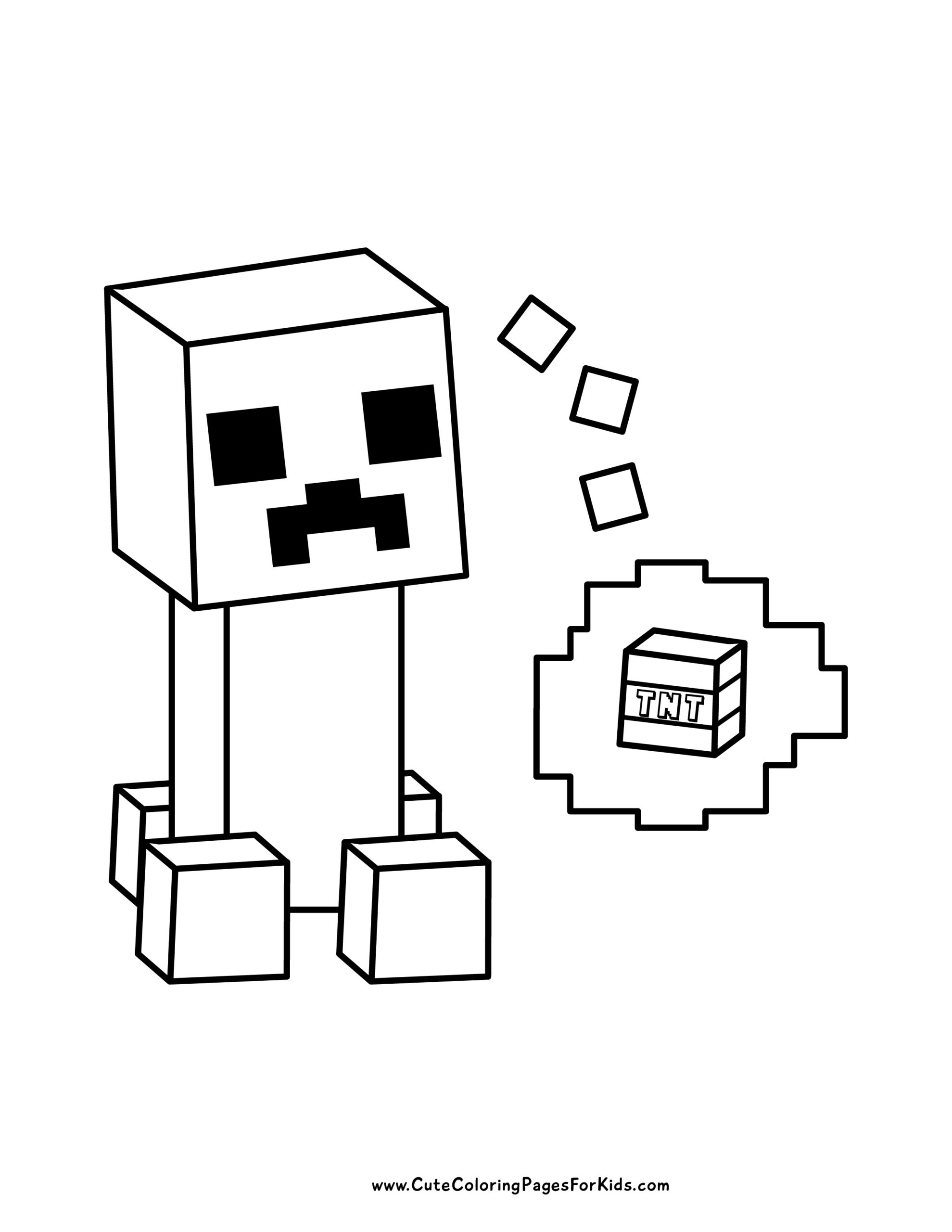 creeper minecraft coloring page