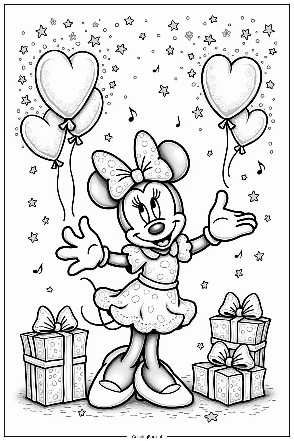minnie mouse coloring page