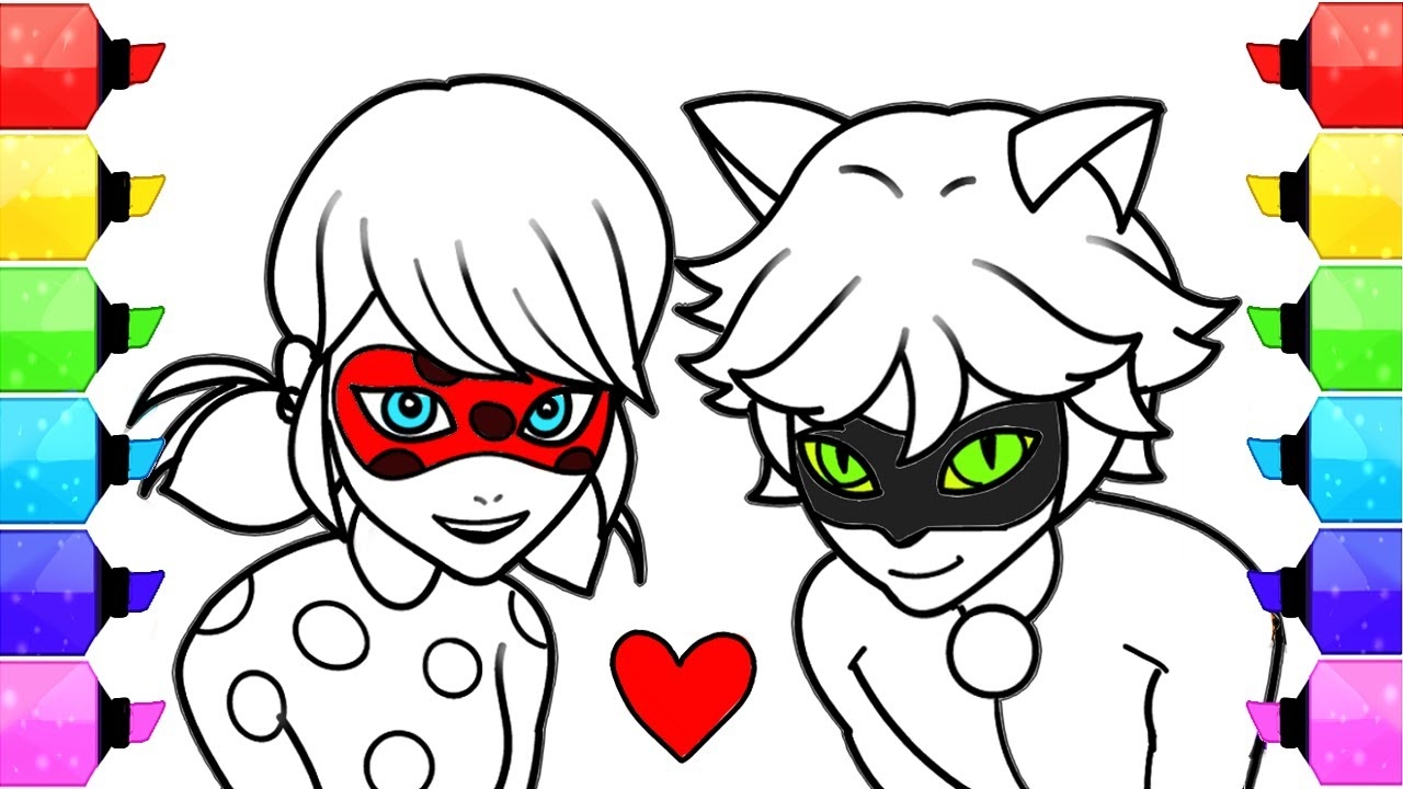 ladybug cat noir coloring pages