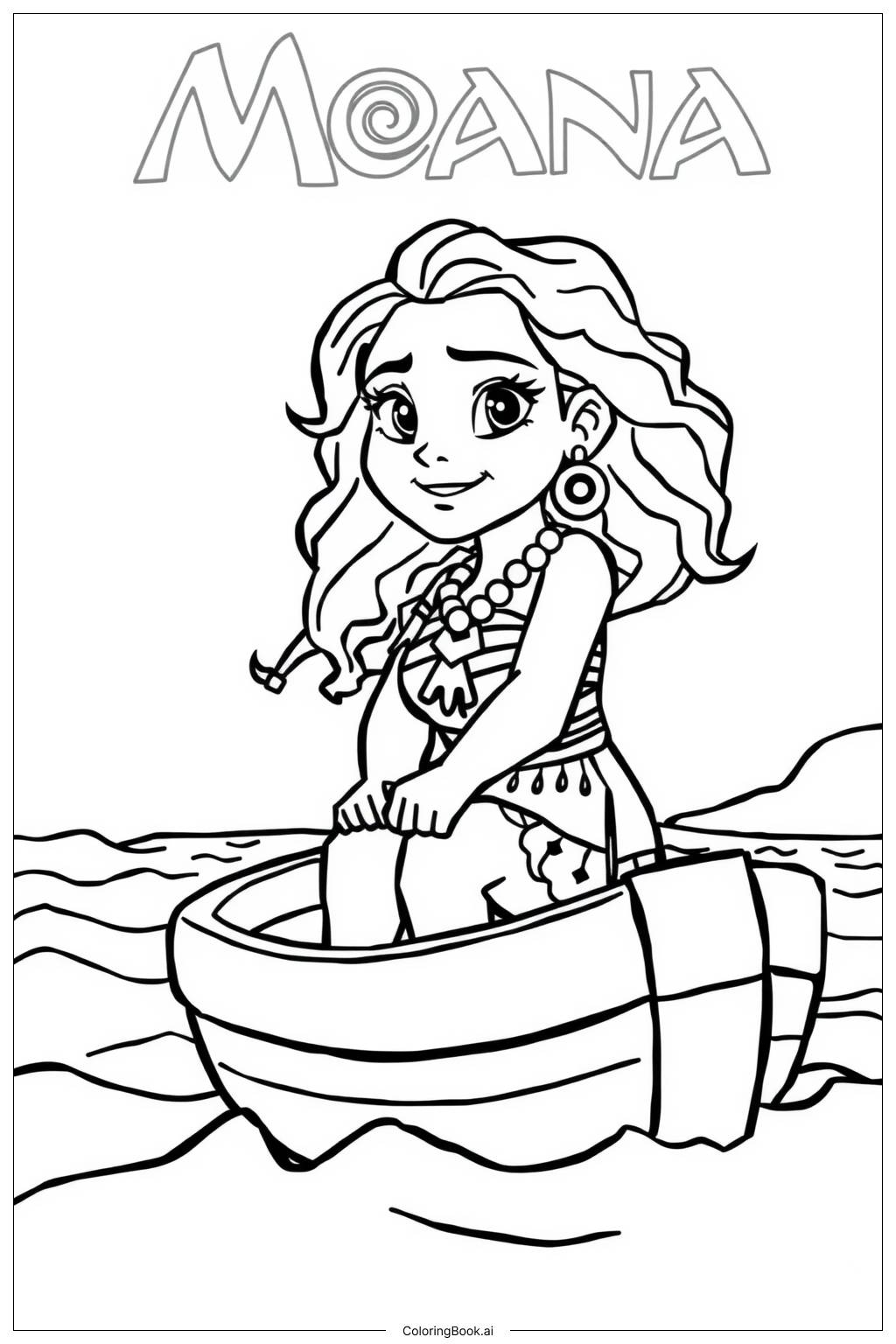 Moana Sailing On The Ocean Coloring Page Free PDF PNG Printable Moana Sailing On The Ocean Coloring Page Free PDF PNG Printable