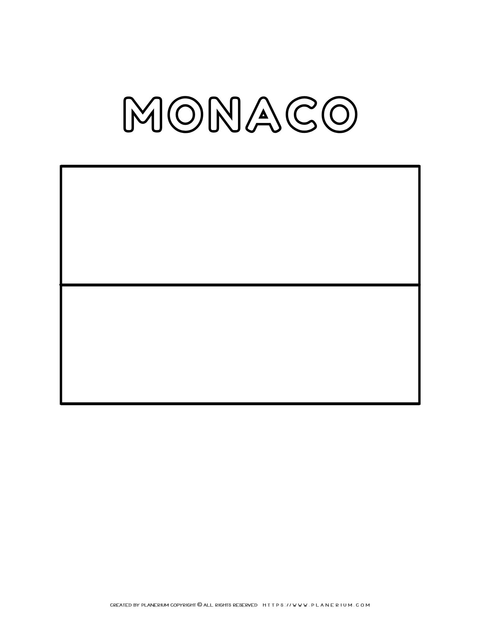 Monaco Flag Coloring Page Fun And Educational Activity
