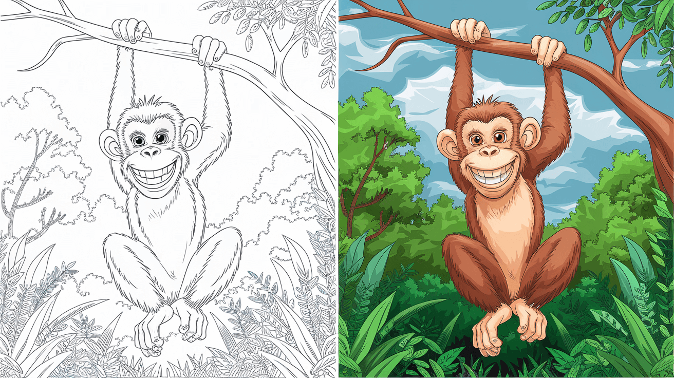 Monkey Coloring Pages 40 Free Printable PDF Monkey Coloring Pages 40 Free Printable PDF