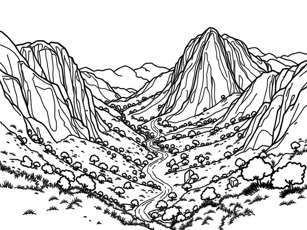 color mountain coloring pages
