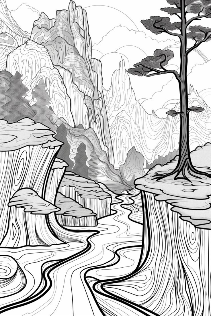 mountain coloring pages mountain coloring pages
