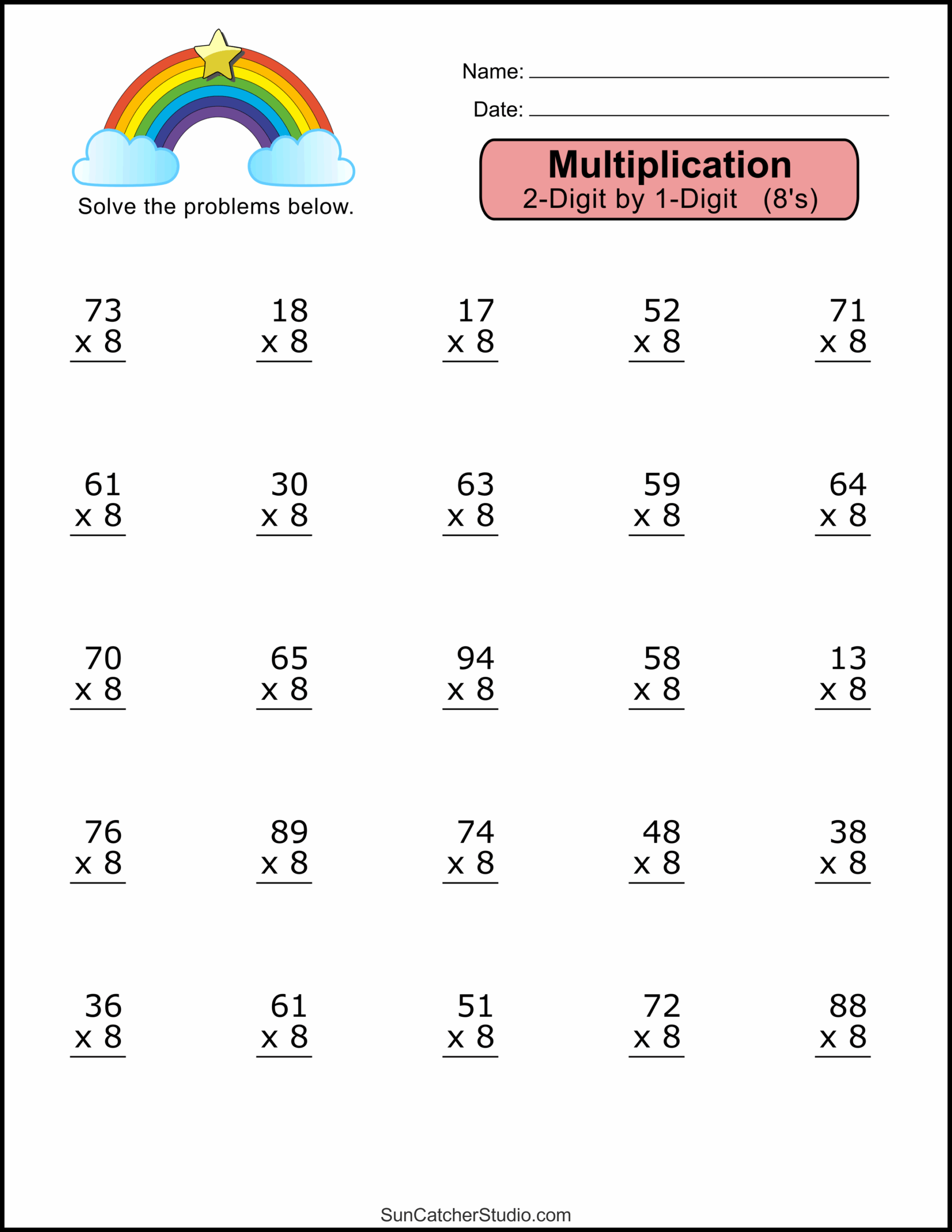 printable multiplication worksheets