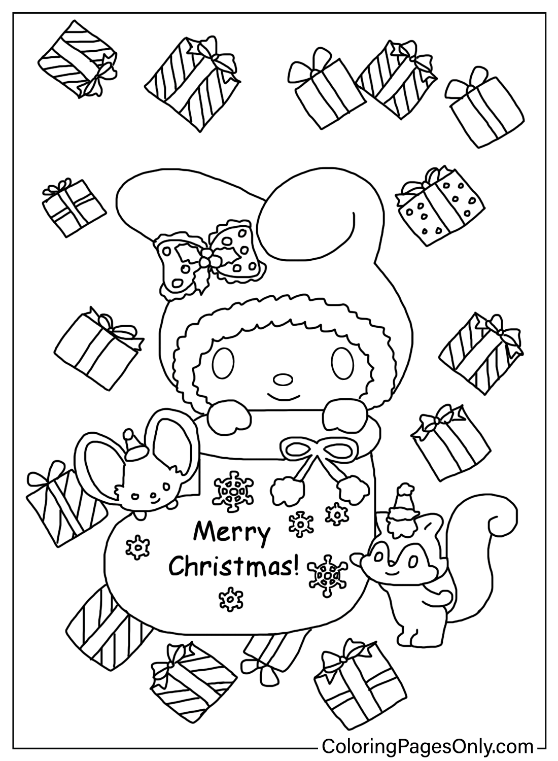 hello kitty marshmallow coloring page