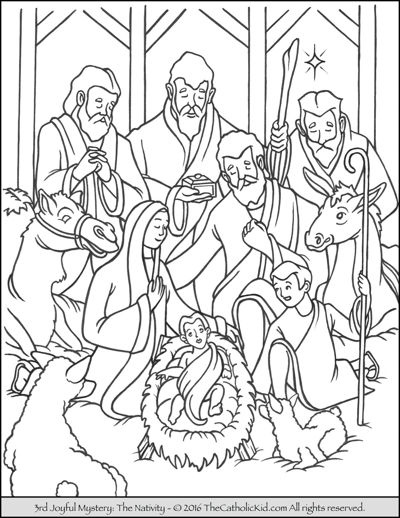 Nativity Coloring Page TheCatholicKid