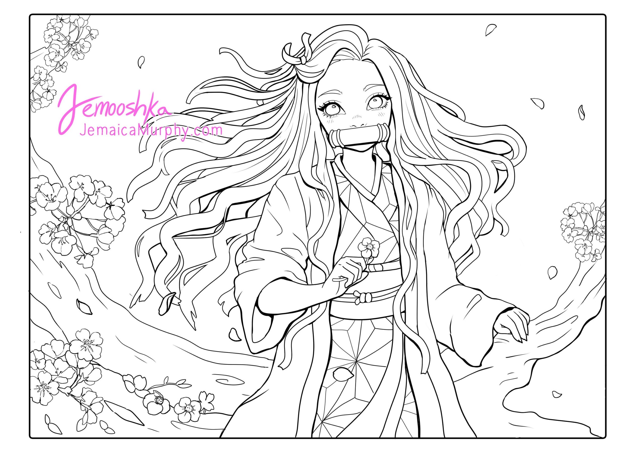 Nezuko Demon Slayer Printable PDF Coloring Page Fantasy Anime Manga Adult Coloring Page Etsy Nezuko Demon Slayer Printable PDF Coloring Page Fantasy Anime Manga Adult Coloring Page Etsy