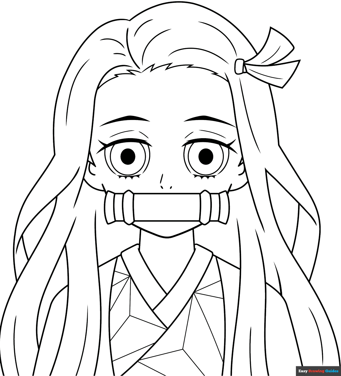 Nezuko Kamado From Demon Slayer Coloring Page Easy Drawing Guides