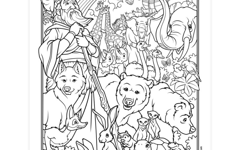Noah And The Ark Coloring Page Printable