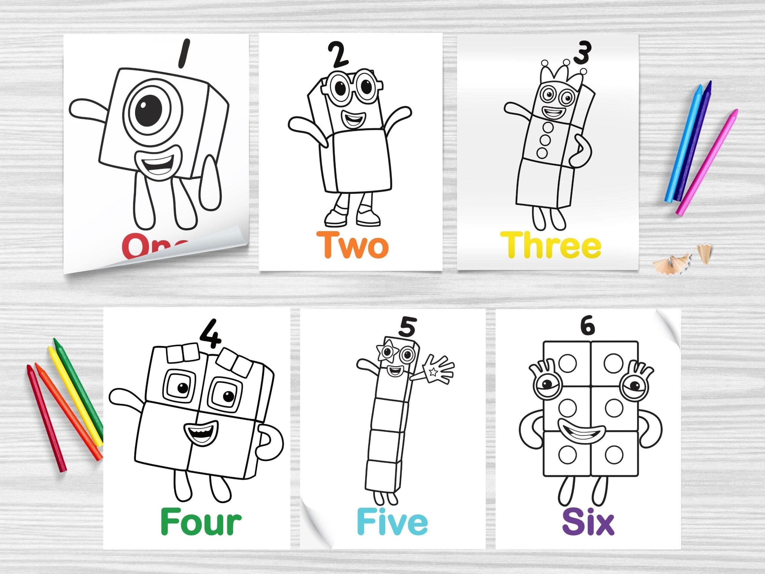 Numberblocks Coloring Pages 1 20 Printable Activity Book digital Download Etsy
