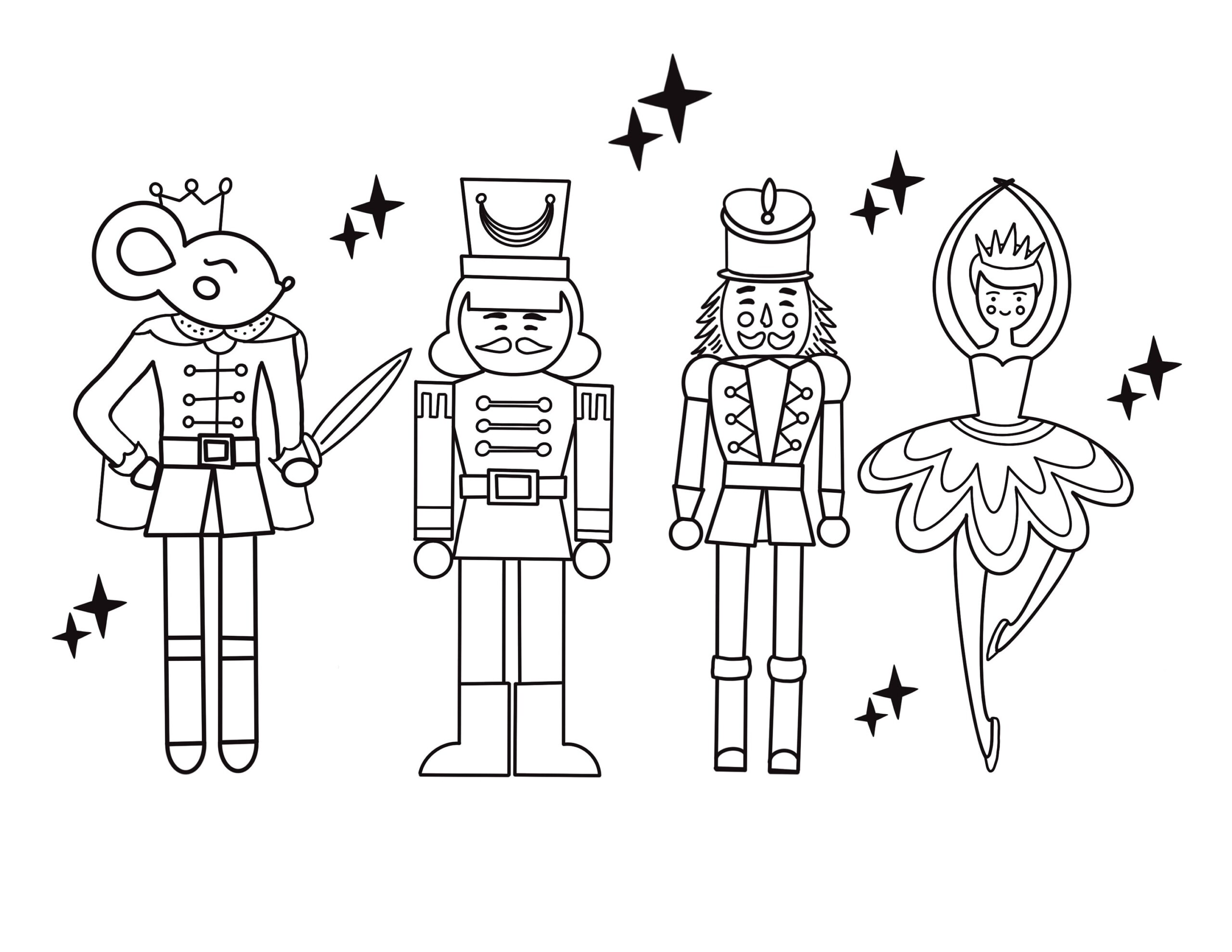 Nutcracker Christmas Coloring Page Kids Activity PDF Etsy