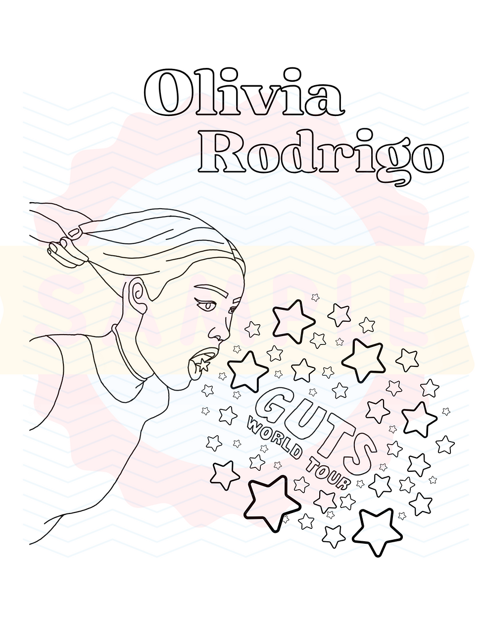 Olivia Rodrigo Coloring Pages From Sour And Guts Tour