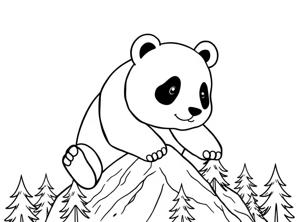 coloring page of a panda bear