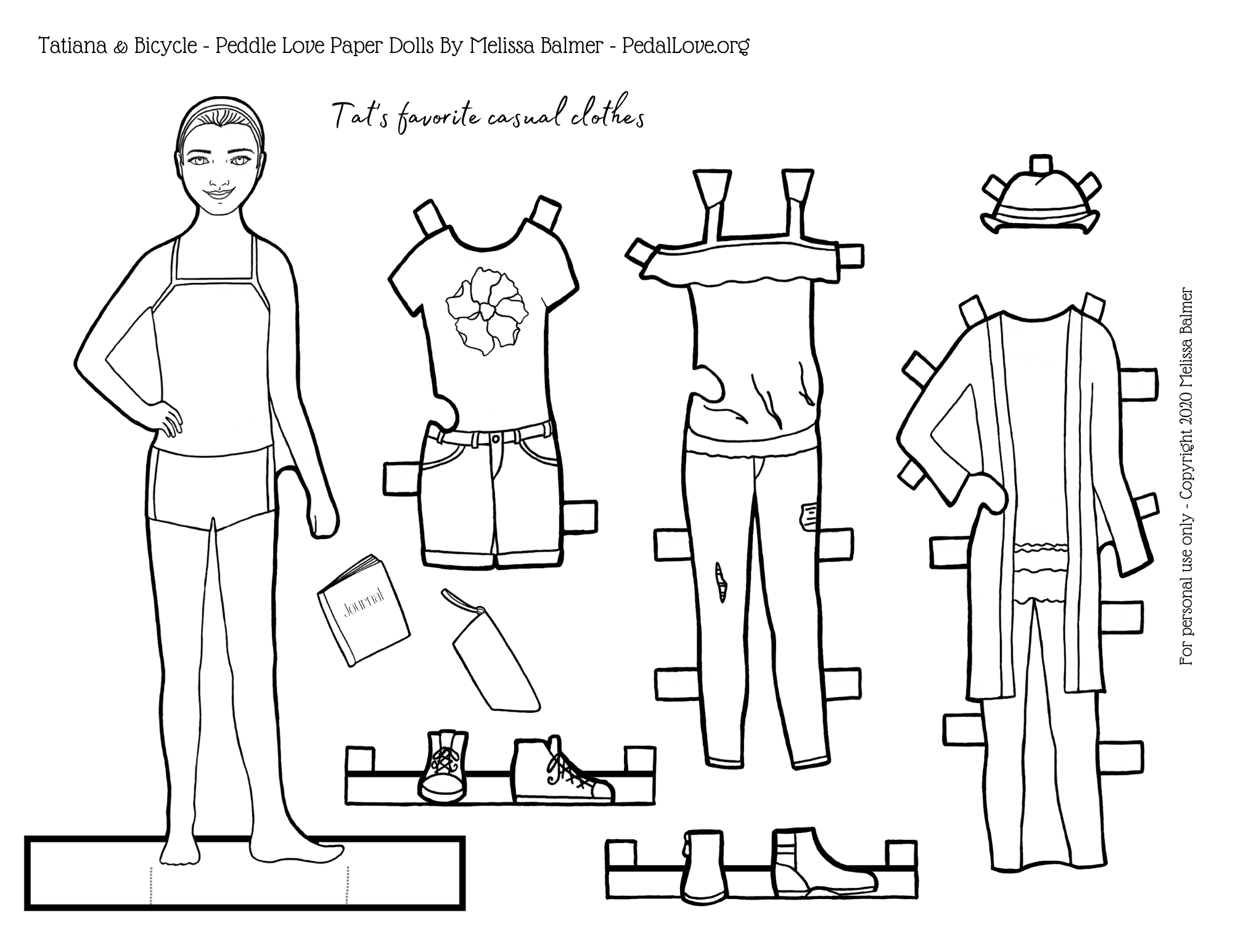 Paper Dolls Coloring Pages More Pedal Love