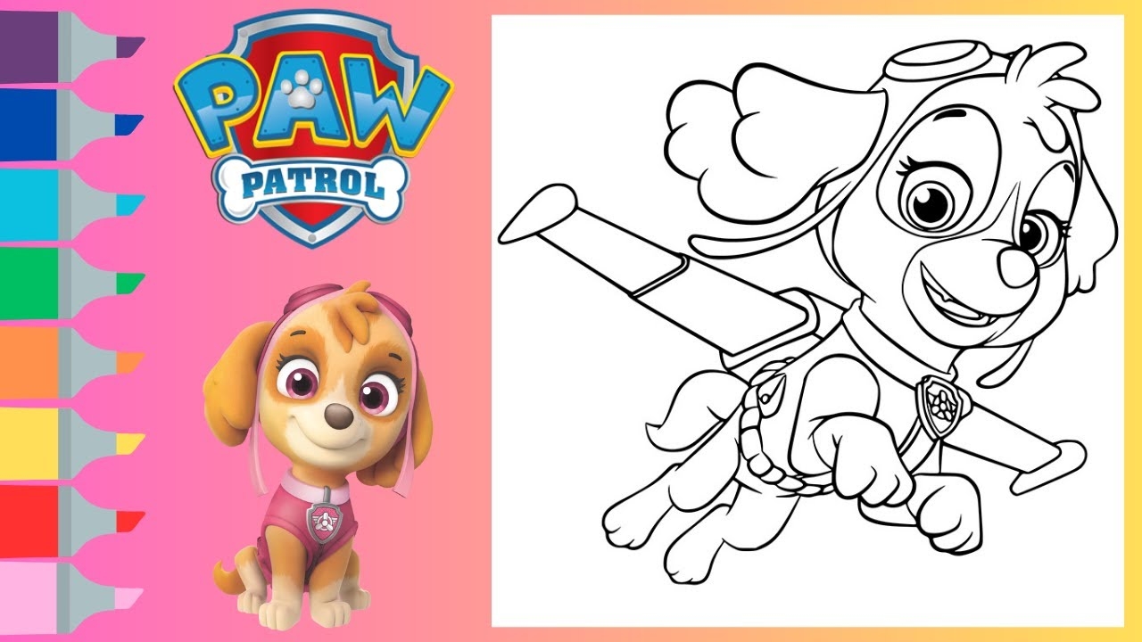 skye paw patrol coloring page