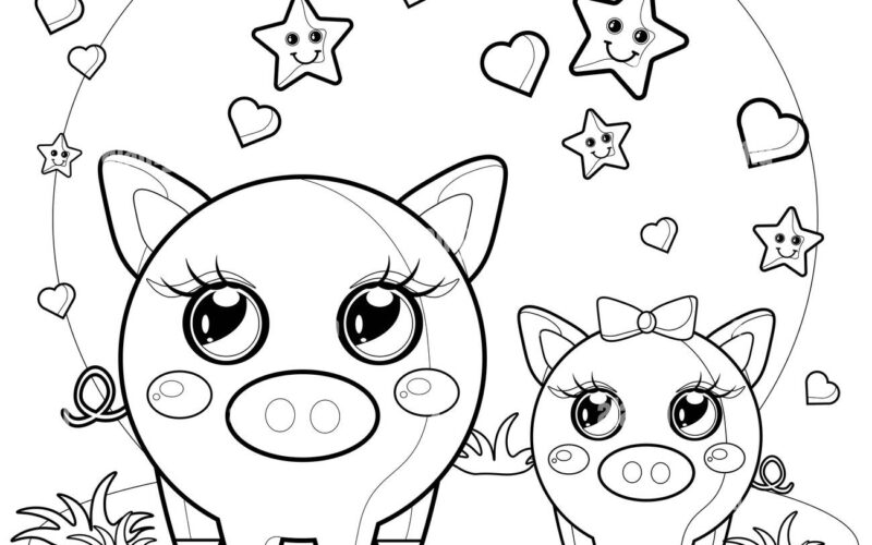 Pig Coloring Page Hi res Stock Photography And Images Alamy