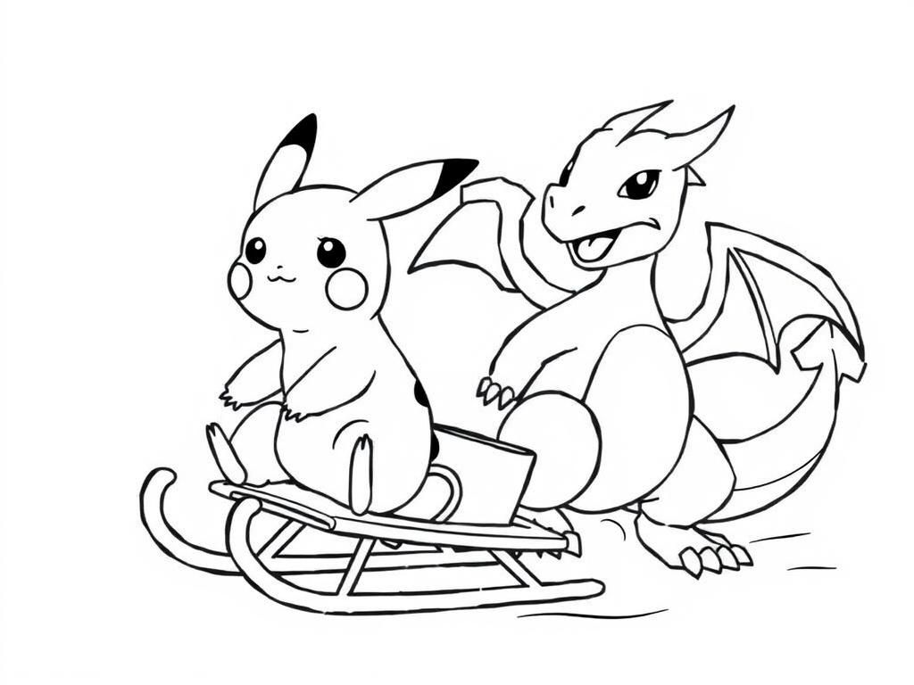 Pikachu And Charizard Coloring Page Free Printable Coloring Page