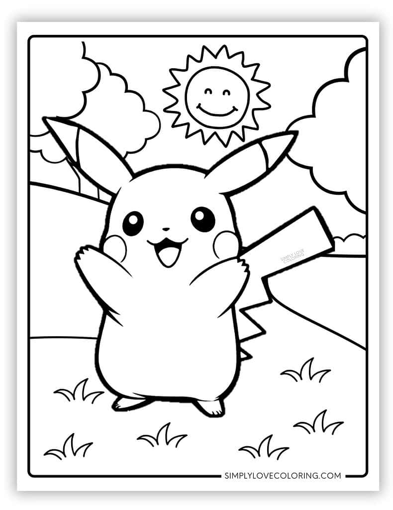 Pikachu Coloring Pages Free PDF Printables Simply Love Coloring