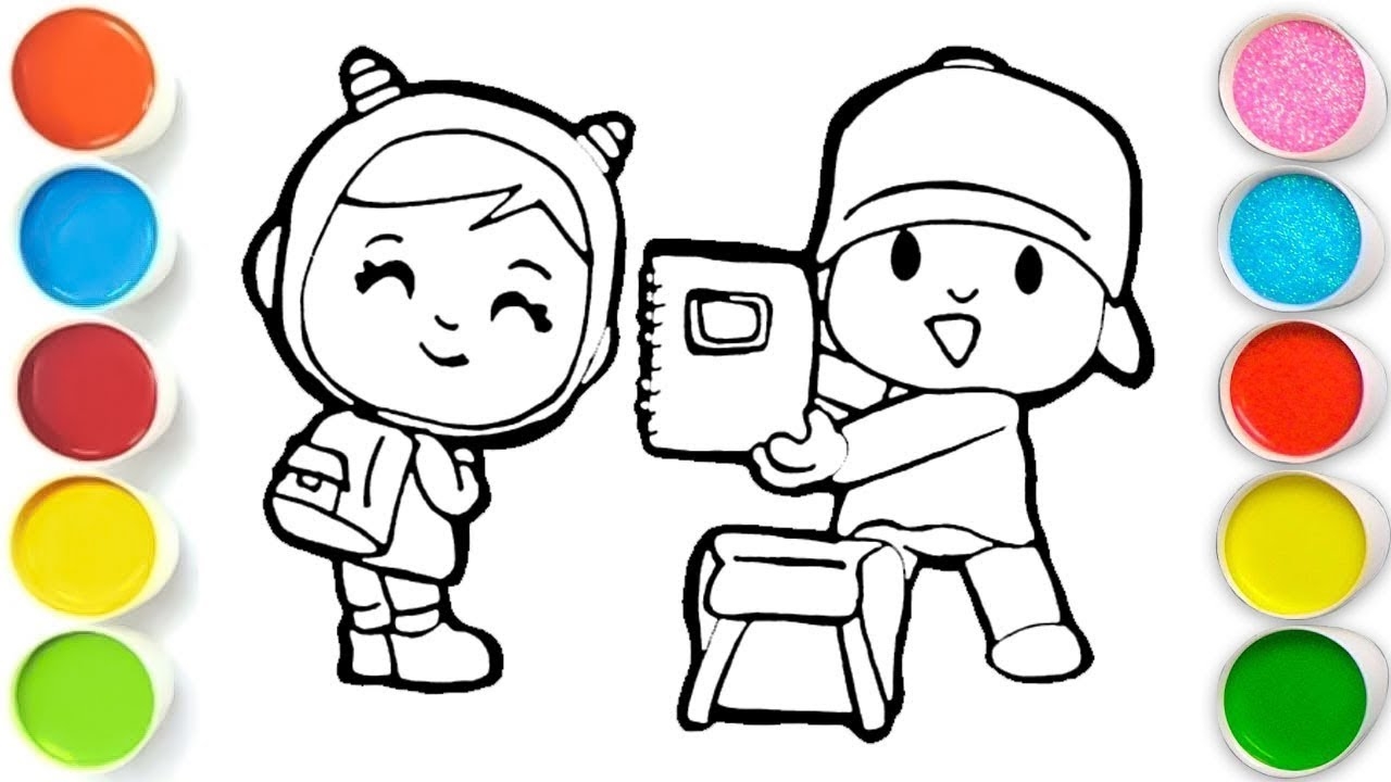 Pocoyo And Pato In The Morning Drawing Painting Coloring For Kids And Toddlers Easy Art YouTube