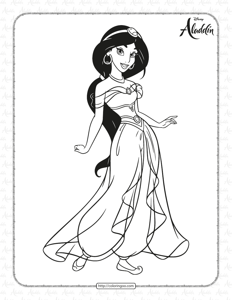 jasmine the princess coloring pages