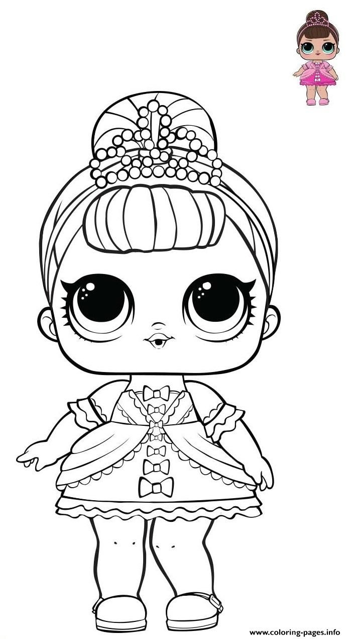 Princess LOL Surprise Pink Dress Coloring Page Printable Princess LOL Surprise Pink Dress Coloring Page Printable