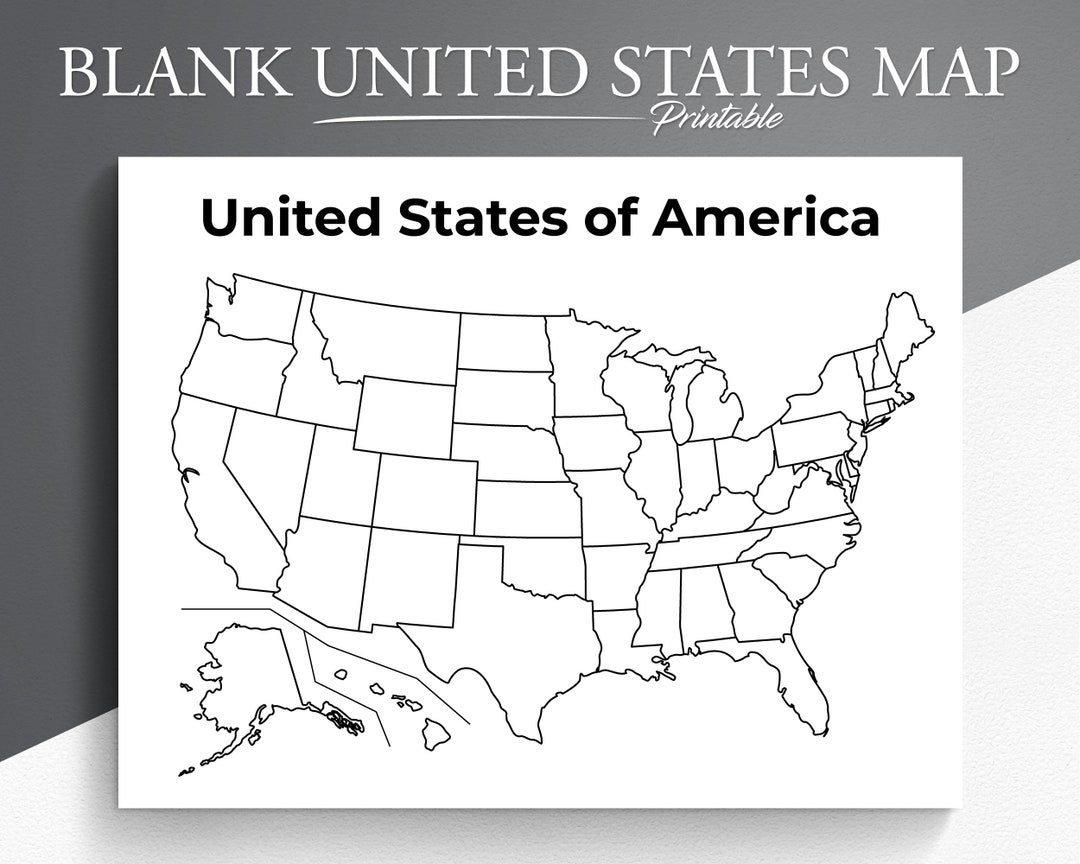 Printable Blank US Map Educational Map For Kids USA Coloring Page United States Map Coloring Etsy Norway