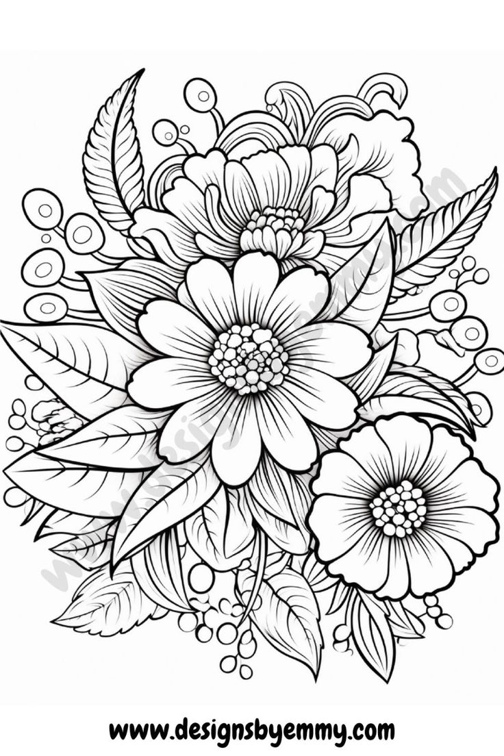 flower bouquet coloring page