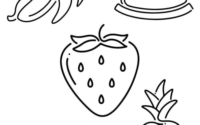 Printable Fruit Coloring Page For Kids Food Etsy