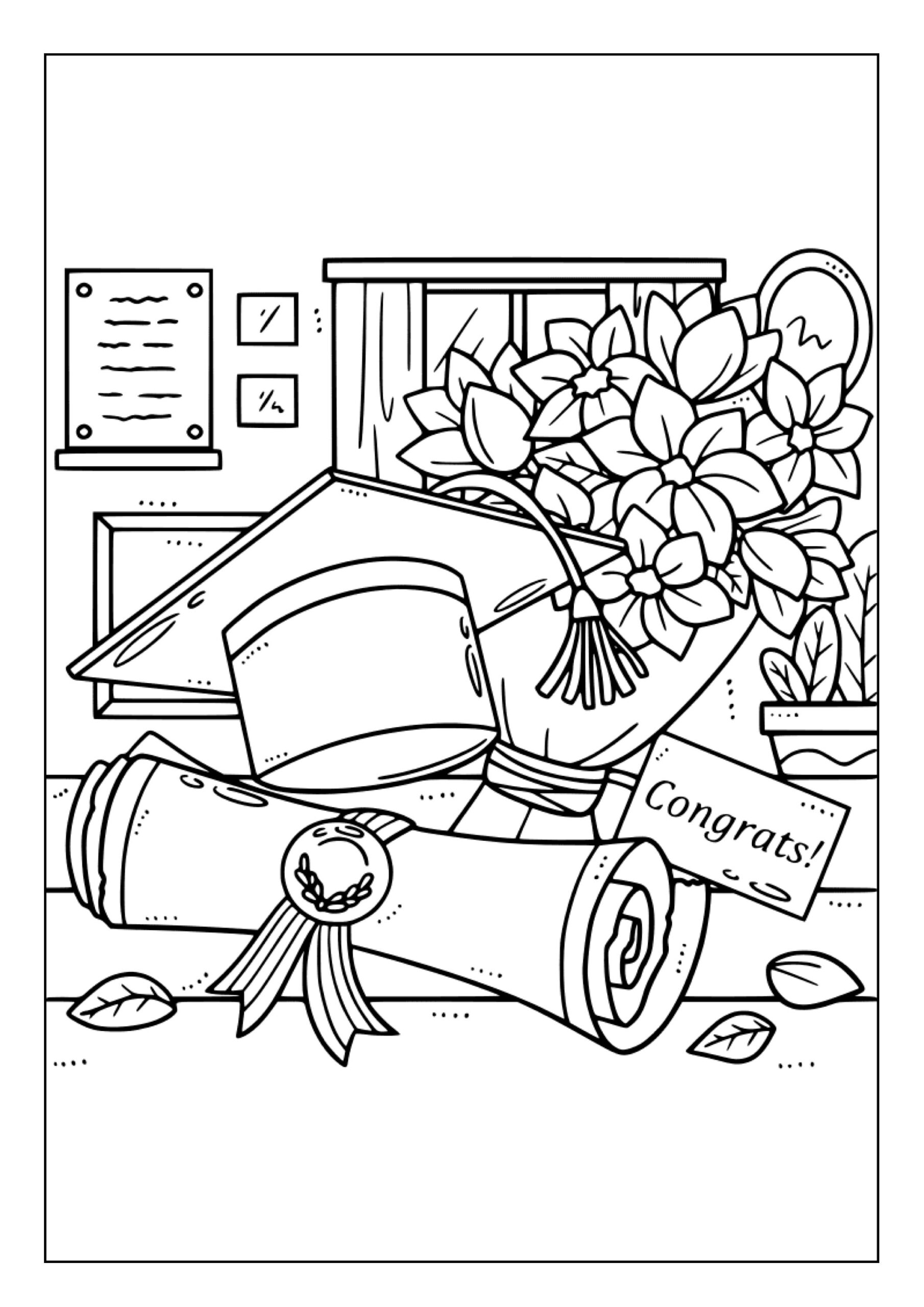 Printable Graduation Coloring Pages For Kids Adults 75 Pages Instant Digital Download PDF High School Graduation Coloring Sheets Etsy