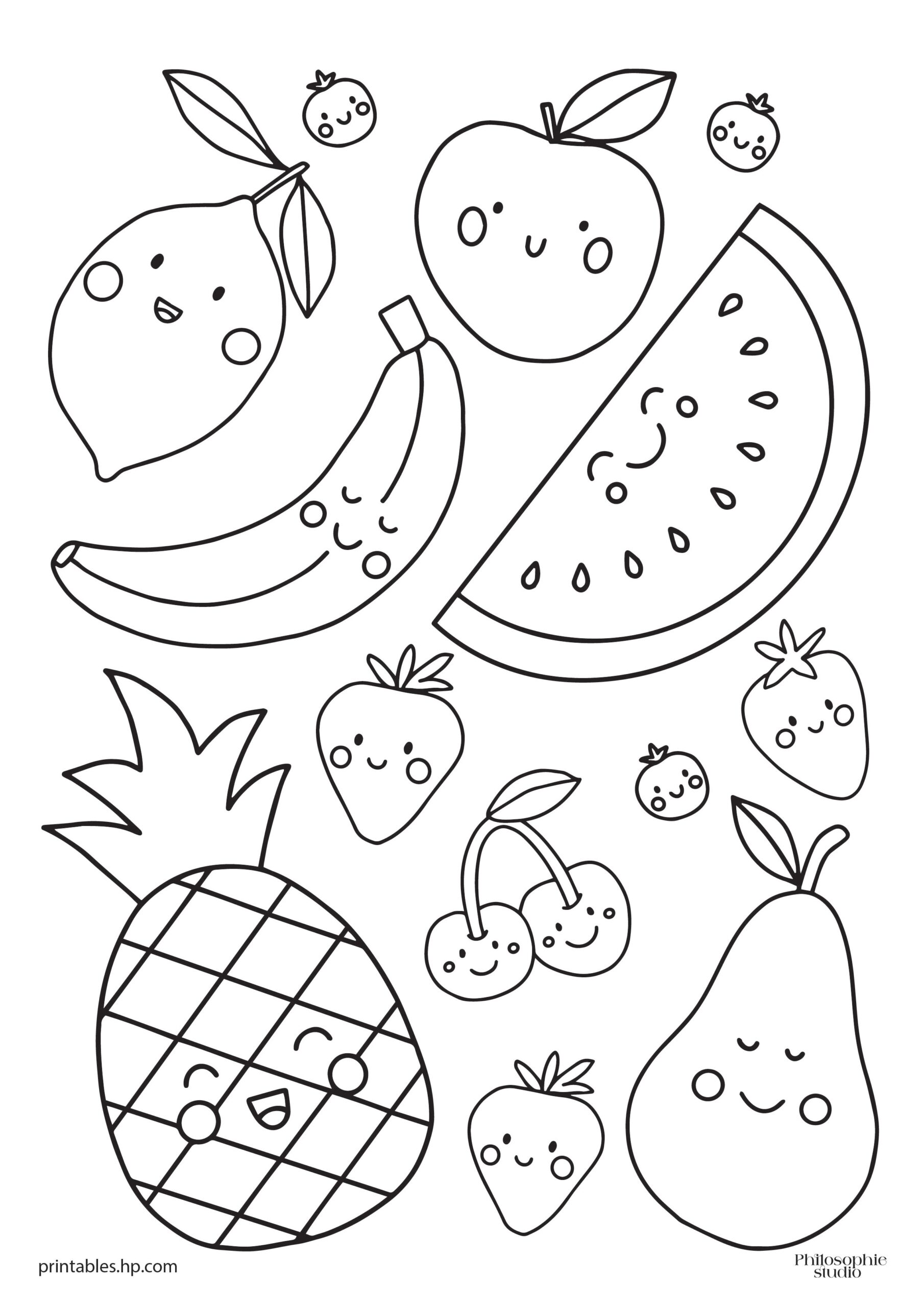 fruit coloring page