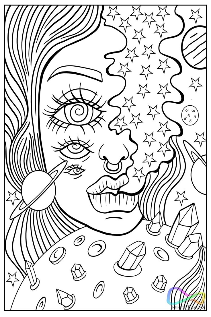 Psychedelic Stoner Girl Coloring Pages Psychedelic Stoner Girl Coloring Pages