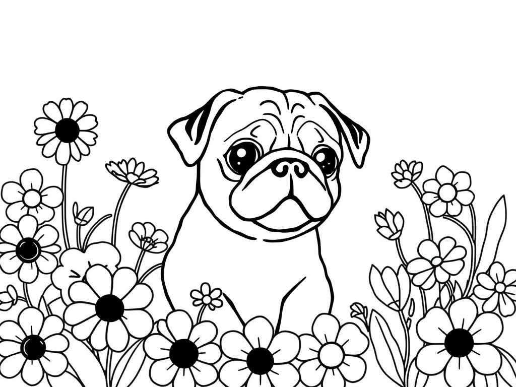 pug dog coloring pages
