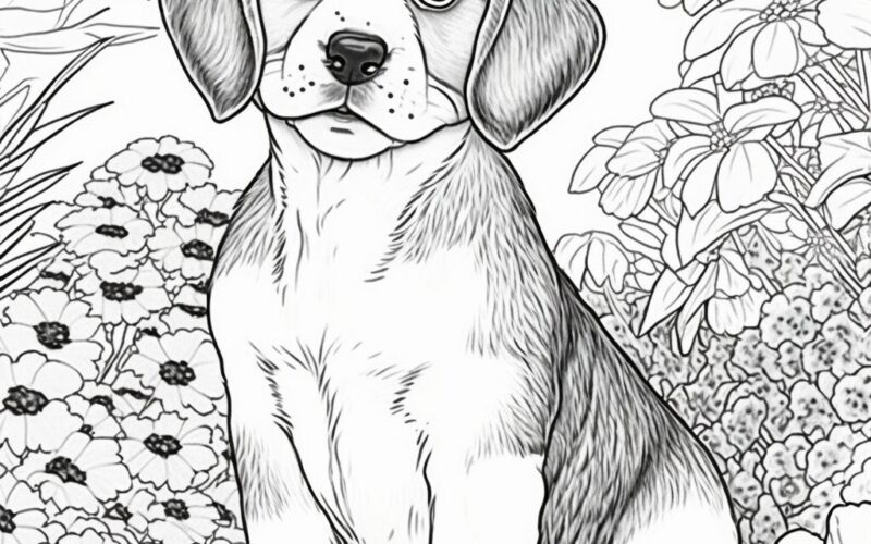 Puppy Coloring Book Pages For Boys Girls Printable Coloring Pages 5 Designs Of Cute Dogs Etsy