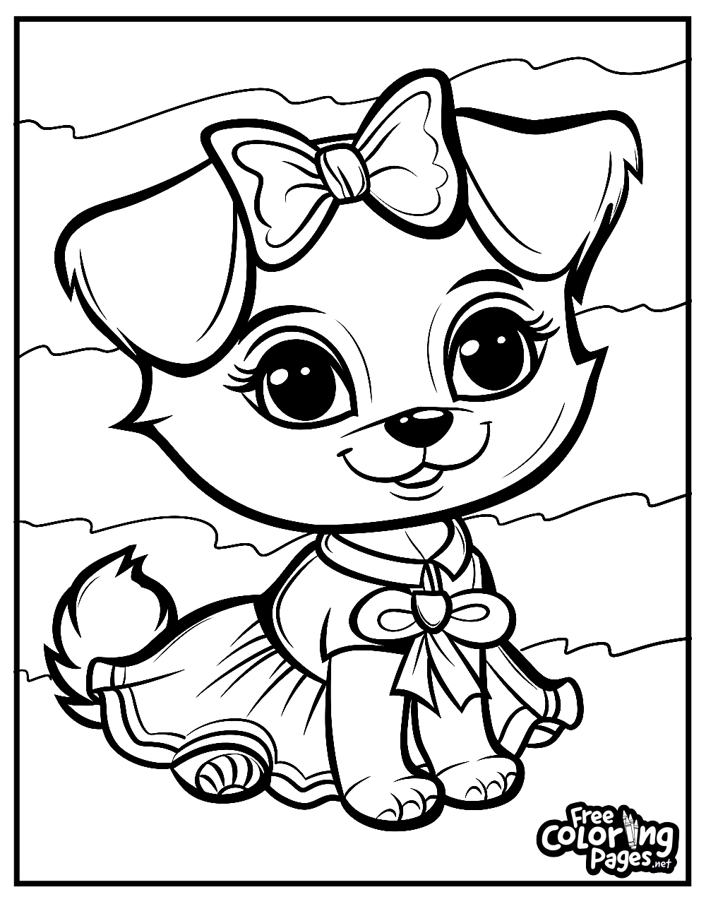 coloring pages cute puppy
