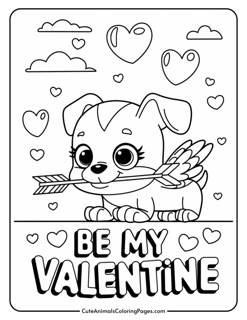 Puppy Valentine Coloring Pages 5 Free Printables Cute Animals Coloring Pages