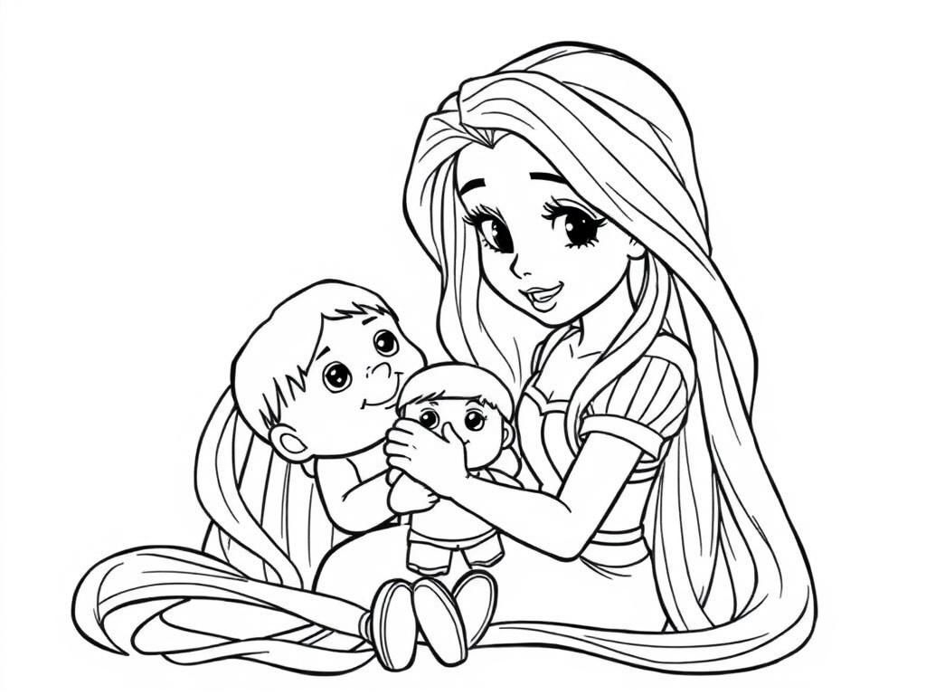 Rapunzel And Baby Coloring Page Free Printable Coloring Page Rapunzel And Baby Coloring Page Free Printable Coloring Page