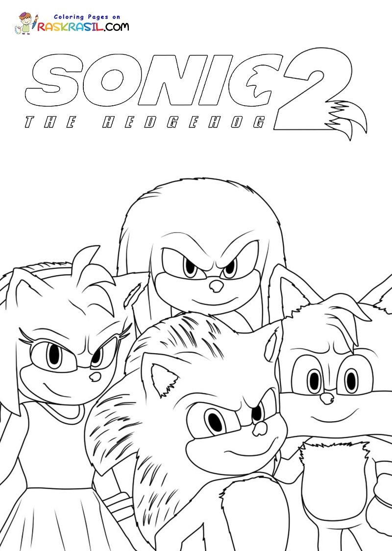 Raskrasil New Coloring Pages Sonic The Hedgehog 2 2