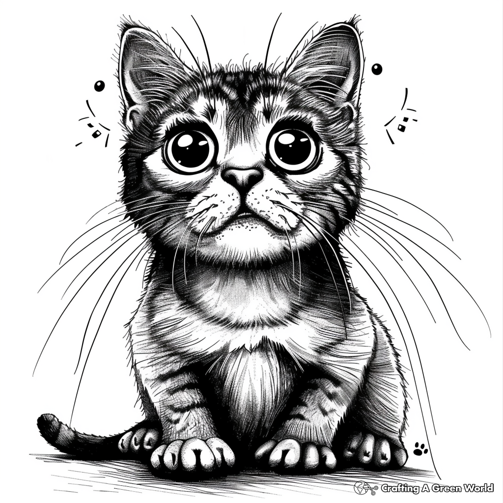 Realistic Cat Coloring Pages Free Printable 