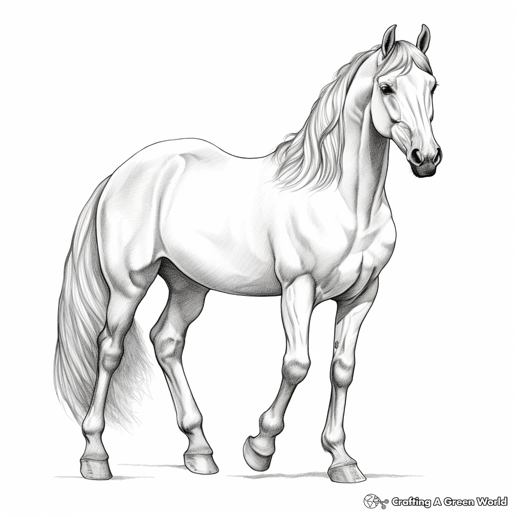 Realistic Horse Coloring Pages Free Printable 