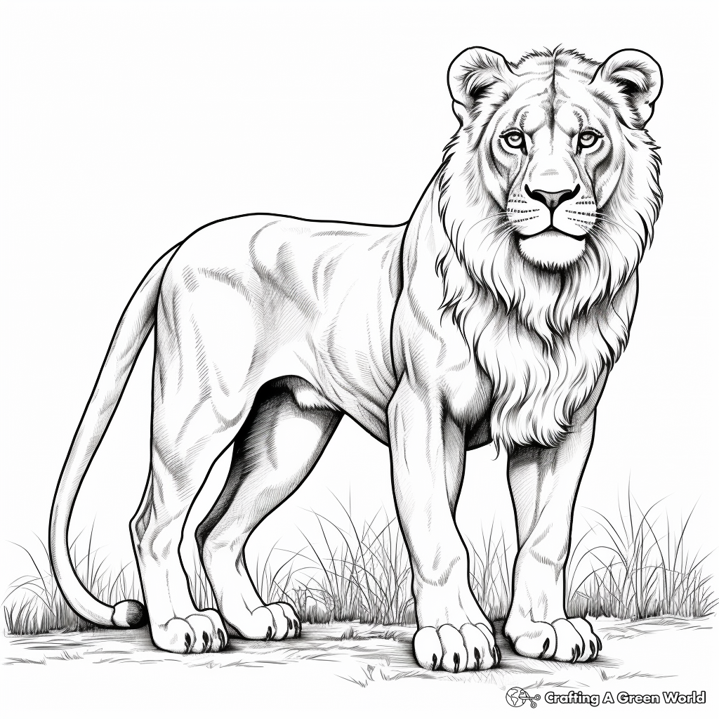 Realistic Lion Coloring Pages Free Printable 